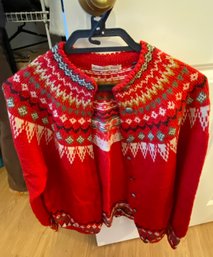 Vintage Handmade In Norway Fair Isle Style Sweater Size Med/Large - 97