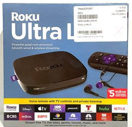 #83 Roku Ultra LT Streaming Media Player 4K/HD/HDR W 4K HDMI Cable Missing Headphones
