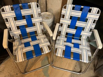 Pair Of Folding Lawn Chairs - B