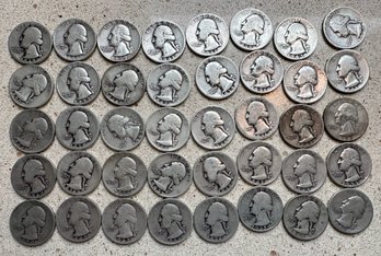 40 (Forty) Washington Silver Quarters 1930s - 1950s - 23