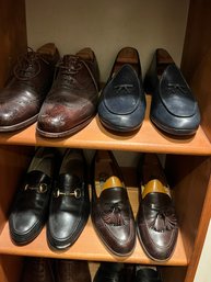 11 Pairs Mens Shoes Includes Gucci Belgian Brooks Brothers Cole Haan  Bally Itali Mariani Valentino - 15O