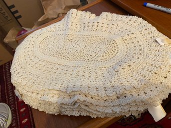 12 New Crochet Oval Placemats - 80