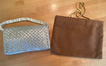 Vintage Reva Ultra Suede Evening Bag And LaRegale Beaded Bag