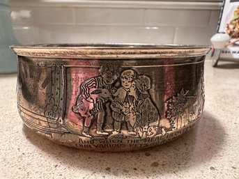 Sterling Silver Antique Childrens Bowl With Pictures And Story