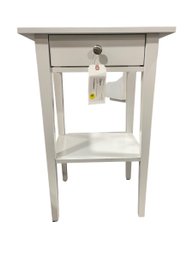 #70 Binrrio Side End Table With Drawer Two-Layer Bedside Table Coffee Table, Night Stand White Light Wear