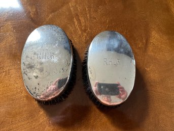 Two Sterling Silver Monogramed Hairbrushes 15
