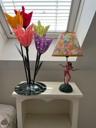 Colorful Tulip Lamp And Polynesian Lamp 3RD4