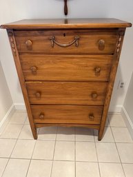 Antique 4 Drawer Wooden Chest Dovetail Drawers