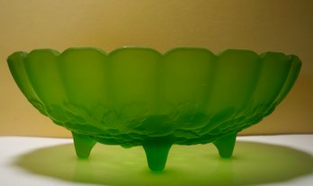 Mid Century Green Frosted Console Bowl