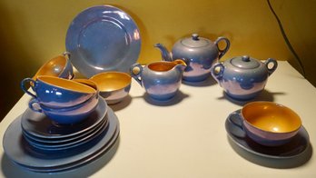 Blue Luster Tea Set