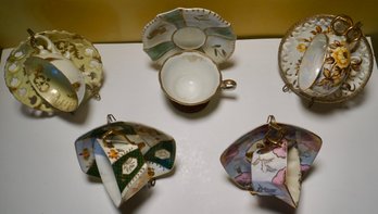 Lot Of 5 Footed (3 Legged) Tea Cup (made In Japan) Including Stand (L Bottom Shelf)