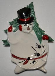 Vintage Snowman Candy Dish