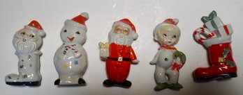 Lot Of 5 Vintage Christmas Figures  (made In Japan)