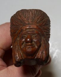 Vintage Hand Carved Indian Chief ( Made In Italy) Smoking Pipe