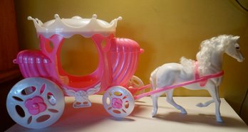 Cinderellas Pink Coach & White Horse
