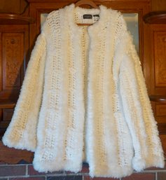 #1 Vintage Ivory Sweater Jacket Size M