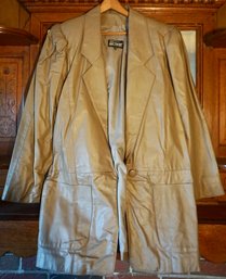 #12 Vintage Tan Blazer Leather Jacket Size S