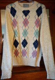 #25 Vintage Argyle Pullover Sweater 100 Wool Size L
