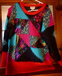 #28 50 Mohair Magenta/red Pullover Sweater Size M