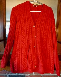 #30 Red Cardigan/red Beaded Buttons No Size