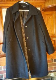 #33 Vintage Black Wool Jacket 3/4 Length Size M