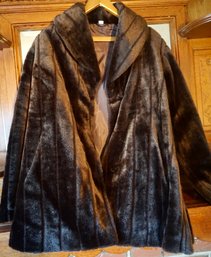 #35 Vintage Brown Faux Fur Jacket Size L