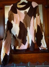 #40 Vintage Brown/Pink Pullover Sweater Size L