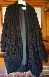 #42  Vintage 30 Mohair Lined Black Cardigan/jacket Size M