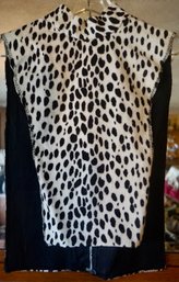 #45 Vintage Black/White Leopard Turtleneck Dickie (zip Back) No Size