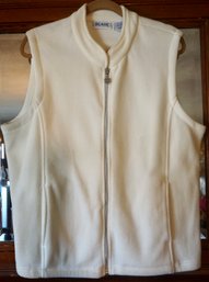 #47 Vintage Ivory Zip Front Vest Size L