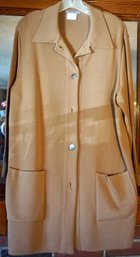 #58 Vintage Marronetto Merino Wool Beige Duster Made In Italy Size 60 EUR