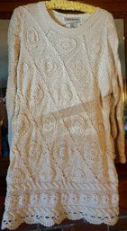 #59 Vintage Crystal Kobe Beige/ivory Pullover Sweater Size M