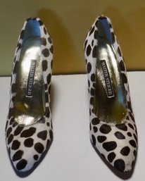 #64 Walter Steiger Black & White Leopard Shoes Ize 7 1/2AA