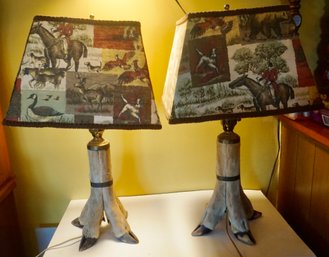 Pair Of Real Deer Hooves Lamp 2ft Tall