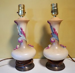 Vintage Pair Of Pottery Lamp Bases