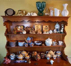 Contents Of Hutch (teapots, Creamer & Sugars, Pottery, Misc)