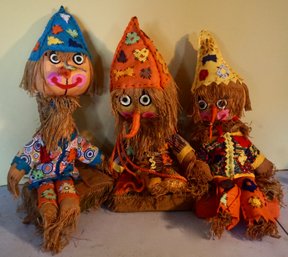 Lot Of 3 Scarecrows ( Handmade)