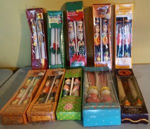 Lot Of 10 Sets Thanksgiving , Christmas & Easter Candles