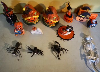 Lot Of 13 Halloween Items (ghosts, Witches, Skeleton, Black Cat)