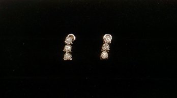 #14- 14k Gold And Diamond Earrings - 2.4 G