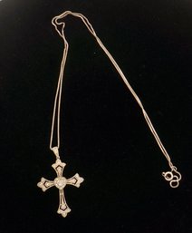 #25- Sterling Chain And Cross W/ Diamond Chips- 20'