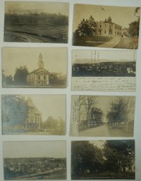 #77-lot Of 8 RPPC / Colored Topsfield MA, Town Hall