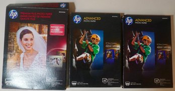 3 Boxes HP Photo Paper   - 1 Box Opened A Few Missing