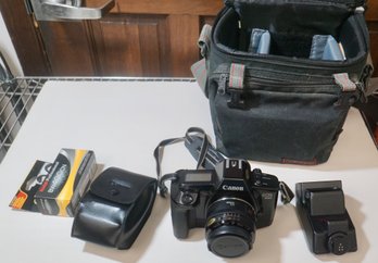 Canon EOS 650 Camera W/ Bag, Acc.- Like New                                          R