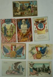 #83- Lot Of 8 Patriotic/ Uncle Sam, Fourth Of July, Decoration Day,  Holiday Postcards
