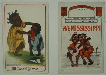 #88 Lot Of 2 Black Americana Postcards
