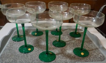 Set Of 8 Crystal Margarita Glasses Made In Romania                                        R