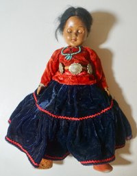 10.5' Native American Doll- Very Detailed Jewelry, Clothes