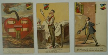 #110- Lot Of 3 Rare HTL- Hold To Light Post Cards - Hidden Pictures