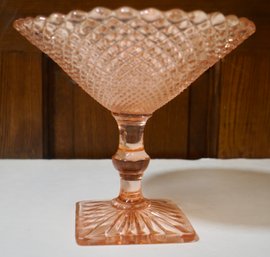Pink Depression Glass Compote                                                R